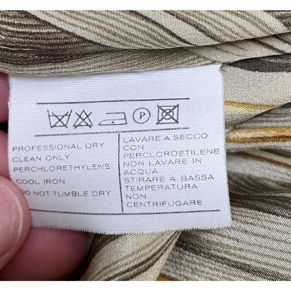 Salvatore Ferragamo Blouse Womens L 10 12 44 Silk Birds Butterfly Dragonfly - Picture 15 of 16